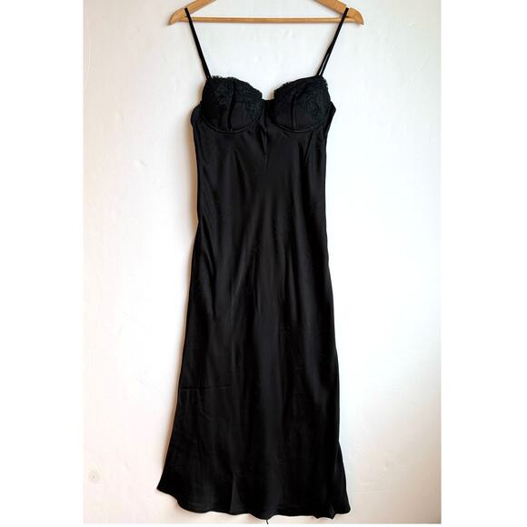 Rumored Negroni Black Lace Midi Slip Dress Fairy Grunge Witchy Y2K Size Medium - Picture 1 of 16